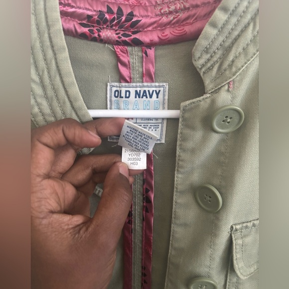 Rare Vintage Y2K Style Old Navy XL Military Utility Jacket Olive Army Streetwear - Picture 4 of 4